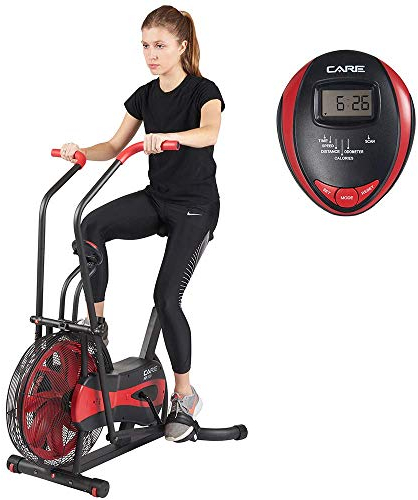 CARE FITNESS – Air Bike CA-700 – Air Bike – Heimtrainer mit Luftwiderstand – 6 Trainingsprogramme – Crosstrainer 2 in 1 – 6 Funktionen zur Beobachtung der Beanspruchung – LCD-Display schwarz