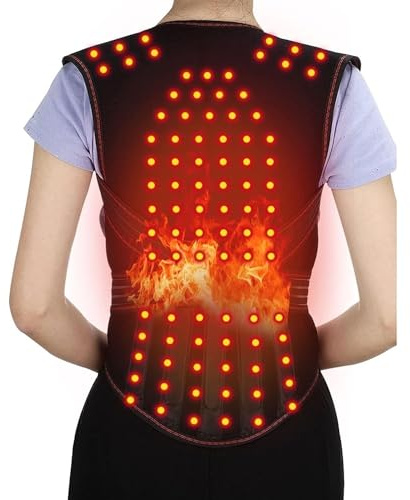 Cinturón de respaldo completo 108 unids imanes autocalentamiento cintura trasera chaleco cinturón lumbar columna vertebral hombro cuello corrección de postura cinturón para hombres y mujeres (XL)
