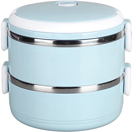 AYNEFY Contenedor Térmico de Alimentos, Acero Inoxidable, Doble Capa, Redondo Apilable, Sellado, Uso Múltiple