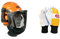 Oregon 562413 Waipoua Professional Chainsaw Safety Helmet with Protective Ear Muff and Mesh Visor, Hard Hat Safety Protection Equipment & Chainsaw Protective Gloves, Leather – Pair (M)