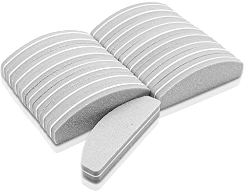 20 Pièces Polissoir a Ongle, Grain 100/180 Buffer Ongles Blocs de Ponçage à Ongles, Lime de Polissage Professionnelle pour Poncer les Ongles en Acrylique ou Gel Nnaturel Gris
