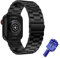 H.May Bracelet de Montre Compatible avec Apple Watch, 49mm 45mm 44mm 42mm Premium Métal Acier Inoxydable Bracelet de Remplacement Compatible avec iWatch Séries Ultra 8/7/6/SE/5/4/3/2/1, Noir