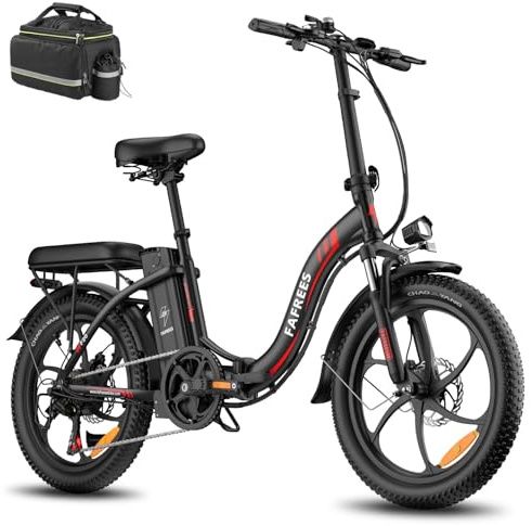 Fafrees F20 Electric Bike for Adults, 20 INCHES Folding E-Bike 250W, 36V 16AH/18AH Removable Battery, 7-Speed City Electric Bicycle