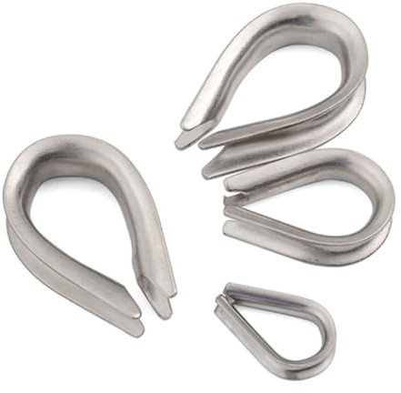 1/4''M6 Stainless Steel Thimbles,Wire Rope Thimbles for 3/64'' 1/16'' 5/64'' 3/32'' 3/16'' Diameter Wire Rope Cable Thimbles Rigging (1/4''(M6) - 20pcs)