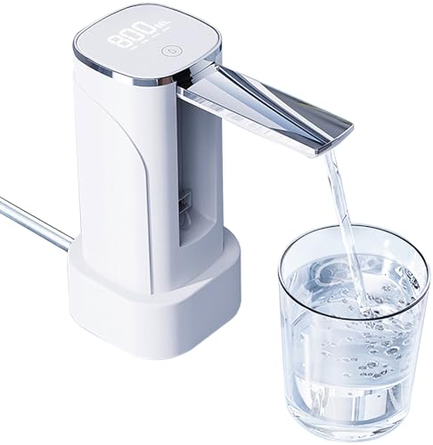 Dispensador de Agua Automático Recargable USB con Pantalla LED - Bomba Eléctrica Portátil y Ligera Ideal Camping Viaje Hogar Aire Libre