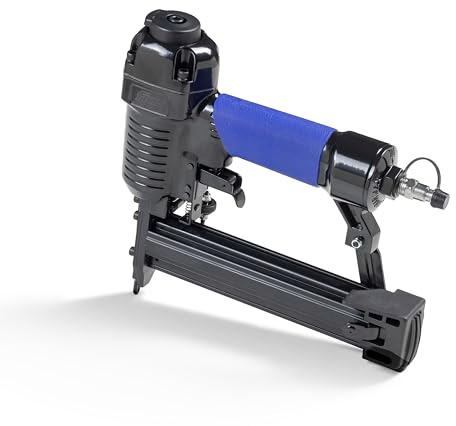 FIAC Clavadora/Grapadora combinada para grapas y clavos sin cabeza, suministrada en maletín con 1 botella de aceite; ideal para grapas de 16-32 mm y clavos de 15-32 mm