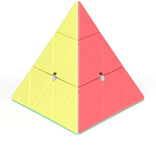 ROXENDA Pyramide Zauberwürfel 3x3x3 Dreieck Pyramide Speed Zauberwürfel - Stickerless Lebhafte Farben - noch Schneller als Original Pyramide (Macaron)