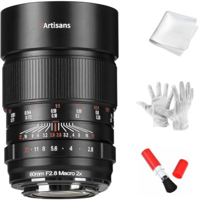 7ARTISANS 60mm F2.8 2X Makro-Vollformat-Objektiv mit manueller Fokussierung und Großer Blende, Vergrößerungsverhältnis 2:1, Kompatibel mit Nikon Z-Mount-Kameras Zfc, Z50, Z30, Z5, Z6, Z7, Z8, Z9, usw.