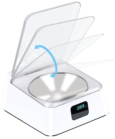 LfrXtra Welpen Katzenfutterer Schüssel Infrarot Erkennen Katzenfutter Schalen Automatische Abdeckung Öffnen Katzenfutterspender Insekten Prävention Prävention