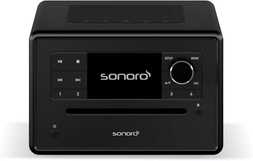 sonoro Elite Internetradio med CD-spelare (FM, DAB Plus, podcasts, Spotify, Amazon Music, Deezer) matt svart