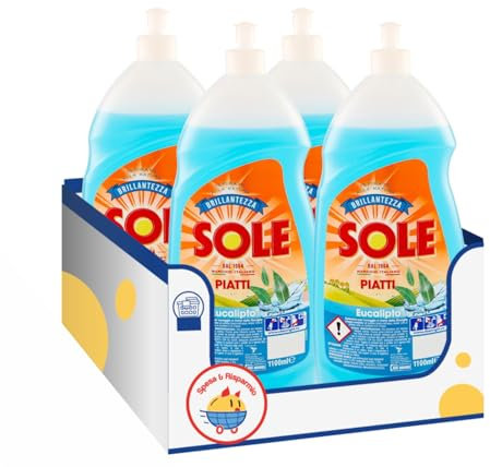 Detergente Piatti Liquido Brillantezza Eucalipto – 1100 ml – Variazioni 4/8/12 Pezzi (4)