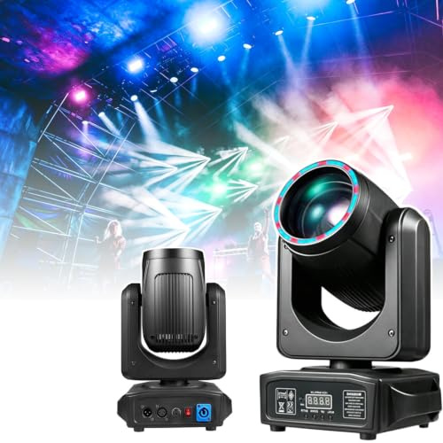 200w Rörliga Huvudlampor, Scenljus, Discoljus, Rgbw-Partyljus | 9 Gobos 9 Färger 18 Prismor Dmx512 Kanal Med Hästkapplöpningsremsa Regnbåge + Atomiseringseffektljus För Teaterkonsert