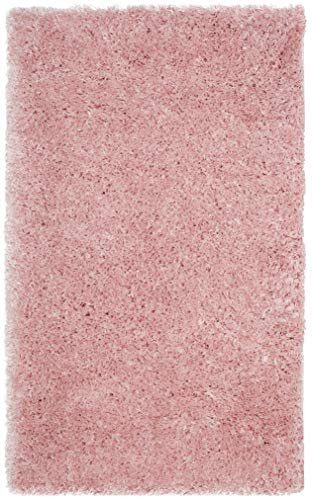 Safavieh Tapis Shag pour Salon, Salle à Manger, Chambre à Coucher - Polar Shag Collection, Tapis à Poil Court, Rose Clair, 122 X 183 cm