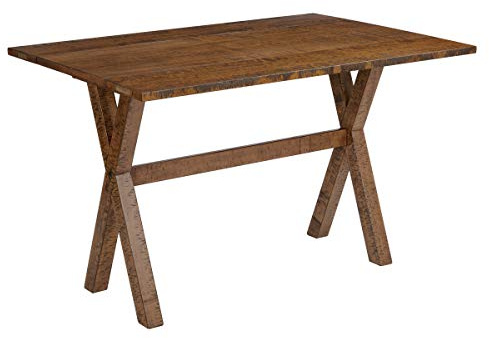 OSP Home Furnishings McKayla Flip-Top Expanding Desk to Dining Table, Distressed Brown Finish
