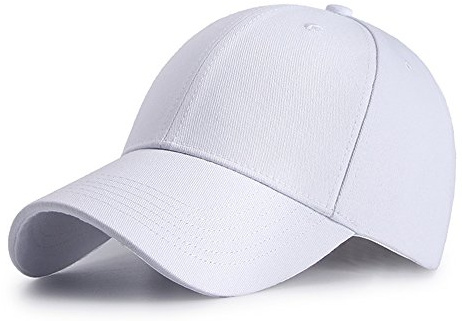 HGDGears Plain Baseball Cap for Men, Classic Solid Colour Cotton Hat （White）