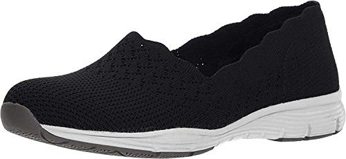 Skechers womens Seager - Stat Loafer, Black/Black, 8.5 Wide US