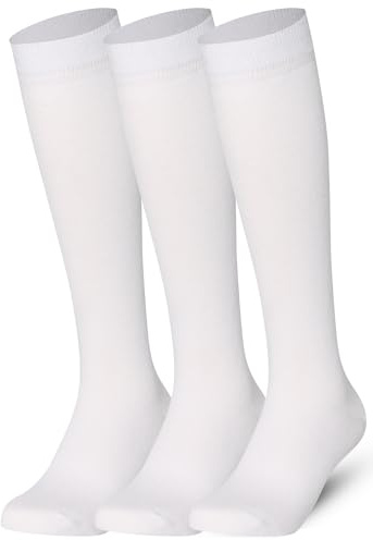 Mysocks Knähöga strumpor för kvinnor och män - 3 par andningsbara kammad bomull sömlös tå unisex långa strumpor - vardagliga enkla knähöga strumpor