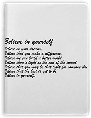 Diario de Tapa Blanda para Escribir con Cita de Poesía con Texto en Inglés «Believe In Yourself»