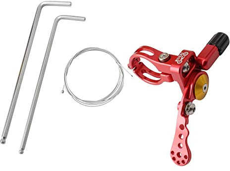 Baoblaze Fahrrad Dropper Post Remote Hebel Mountain Road Fahrrad Dropper Sattelstütze Hebel Remote Radfahren Zubehör Controller Aluminiumlegierung mit, 22,2 MM Rot