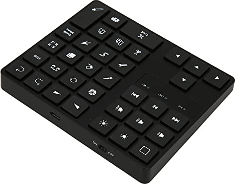 Tangentbord för Fortplantning, 35 Nycklar 10M Enhandsvideofotoredigering Bluetooth Rittangentbord, Uppladdningsbar Grafik Ritningsgenvägar Tangentbord med Ergonomisk Design