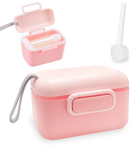 iTYOOS Milchpulver Portionierer Baby Tragbare Milchpulver Baby Milchpulver Container Milchpulver Aufbewahrung Tragbare Aufbewahrungsformel Behälter für Reisen (Rosa)
