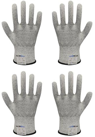 WLVinson 2 Paar 5 Schutz Schnitzhandschuhe für Kinder Schnittschutzhandschuhe Küche Schnitzmesser Kinder Taschenmesser Kinder Opinel Kindermesser Kastanienbohrer Kinder HPPE Nylon Gewebe Geeignet