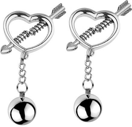 BDSMYOU Set di Sex Toys BDSM Morsetti per Capezzoli,con 2 Ballstretcher SM,Pinze per Capezzoli Regolabili,Sexytoysys Donna Uomo,Toys Sessuali per Donna,Giocattoli BDSM Estremi per Schiave (A)
