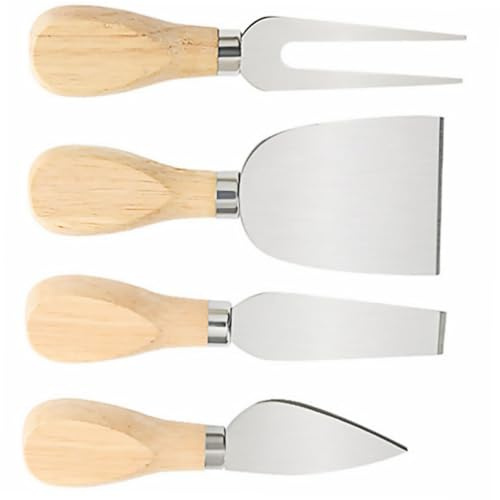 FUNNETOYU Juego De Cuchillo Y Tenedor Para Queso Cortador Tenedor Para Queso Rebanador De Mantequilla Rebanador De Mango De Madera Pala Para Utensilio De Cocina Kit