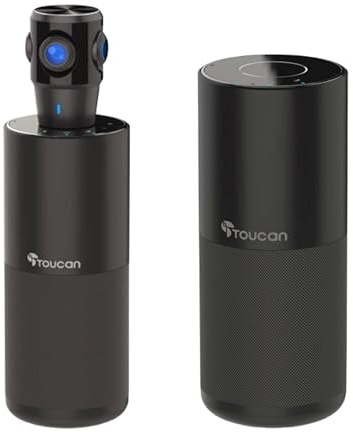 TOUCAN Video Conference System 360 + Speaker - Professional Plug & Play USB Webcam & Speaker with 360 Camera, Microphone, AI Voice Tracking & Crisp Audio for Home, Office or Travel