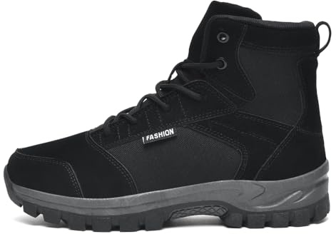 Xuanke Military Boots men's trekking & hiking footwear Commando Outdoor Desert Combat Boo ts Shoes Safety breathable Lightweight Camping Waterproof(Black,5UK)