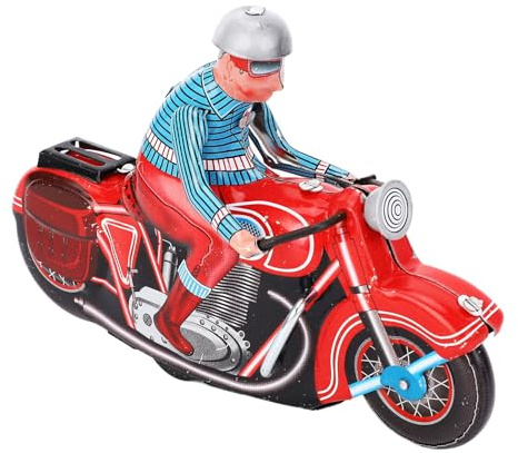 RASTKY Juguete de Motocicleta con Mecanismo de Relojería Retro, Moto de Cuerda Hecha a Mano, Regalo para Niños y Adultos, Decoración Retro de Hierro para Entusiastas de la Colección