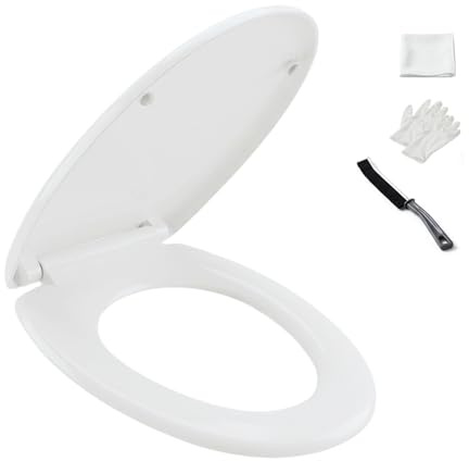 G.mütlich Toilettendeckel mit Absenkautomatik weiß oval, WC-Sitz abnehmbar, Inkl. Erstmontage Reinigungskit