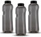 Kavodrink 3 x Tritan Trinkflasche 1,0L Wasserflasche schwarz Sportflasche BPA frei Flasche 1000ml