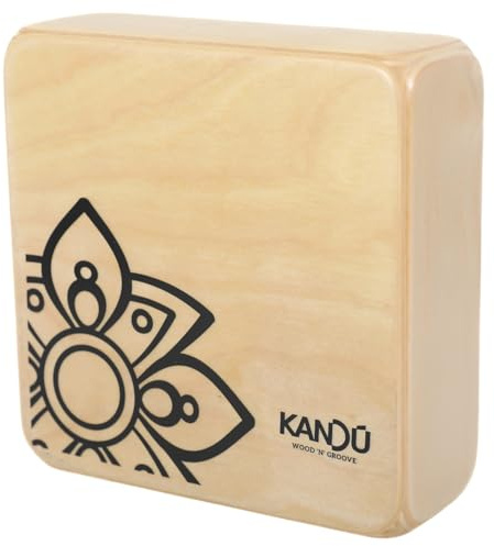 The Kandu Clever Shaker is the first-ever shaker drum with two distinctive sounds: one side like a clave, the other more like a bongo (Natural Black logo)