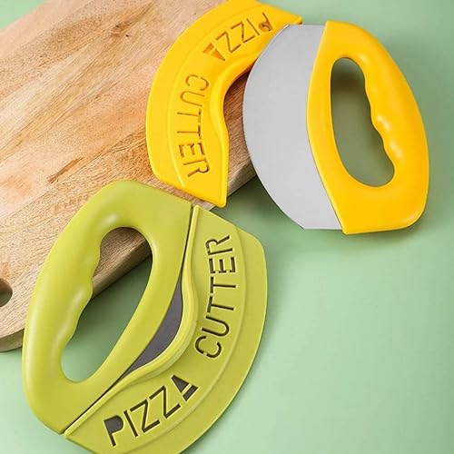 Vidoelettronica® Taglia Pizza Mezzaluna Tagliapizza Acciaio Inox Professionale Alta QualitàTaglia pizza con Affilata Lama Mezzaluna Pizza con Salvalama e Manico Antiscivolo, Lavabile in Lavastoviglie