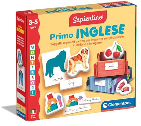 Clementoni - Sapientino Primo Montessori 3 Years, Educational Game for Learning, English Flashcards for Children, Language Development, Learning Made in Italy, 16868, Multi-Colour