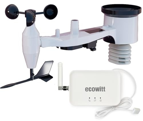 ECOWITT GW3002 Stazione meteo, 7 in 1 stazione meteorologica wireless con sensore esterno WS69 + Gateway WiFi/Cavo 3 in 1 GW3000 con porta per scheda SD, previsioni meteo per il giardino di casa 868