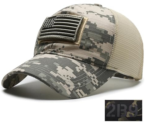 YUSENGMOO Men‘s USA Patch Grey Baseball Cap