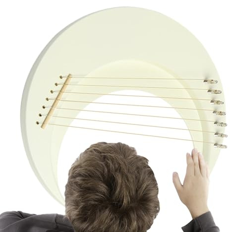 Harpstränginstrument, måndlyraharpa | Lyraharpa av trä, 7 strängar, måndlyrapiano | harpinstrument med stämnyckel, musikinstrument för konserter
