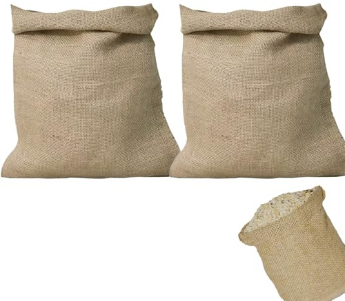 Sacco di iuta, confezione da 2 sacchetti per la coltivazione e la conservazione di patate, cipolle e verdure, 40 x 60 cm, resistenti, con design traspirante
