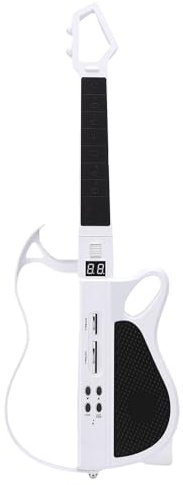 GEERYZHE Jouet de Guitare électrique pour Enfants avec Lumières LED, Instrument de Musique Intelligent sans Fil Rechargeable pour Garçons et Filles de 3 Ans et Plus (White)