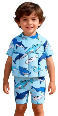 VIYUANH Maillot de Bain Bébé, Flotteur Intégré pour Garçon Bouée Flottabilité Piscine Formation Costume Bouée Enfant 1-3 Ans Maillot de Bain Garçon Imprimé, Tendance pour Enfants
