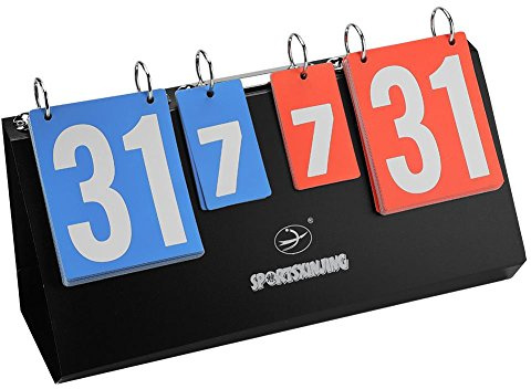 VGEBY1 Scoreboard, 4-Digit Sports Scoreboard Portable Table Top Sports Scoreboard for Volleyball Basketball Table Tennis