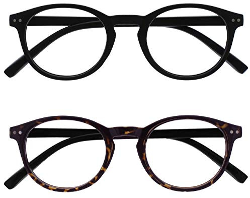 Opulize Zen 2-pack läsglasögon rosa turkos små herr dam vårgångjärn R24-4Q +1,00 Optical Power +2.00 Smooth Matt Black/Dark Brown Tortoiseshell