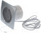 EUROPLAST Diameter 125 mm Wall Fan Exhaust Cable Switch Fan Kitchen Toilet Bathroom - Pull Cord and Plug - Plastic - Silver