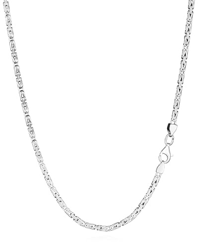 NKlaus cadena de rey 2,3mm cadena de plata de ley 925 pulsera de rey masiva hombres 23cm 3427