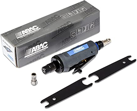 ABAC Meuleuse Droite PRO - Mandrin à Pince 3 & 6 mm - Usage Professionnel (Ateliers Automobiles et Industrie Métal) - Poids : 0.4 kg