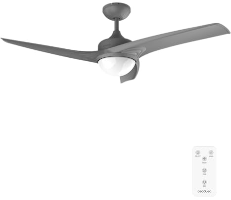 Cecotec Ventilateur de Plafond EnergySilence Aero 560. 60 W, Diamètre de 52” / 132 cm, 3 Pales, 3 Vitesses, Fonction Hiver (Diamètre 132 cm, Gris)