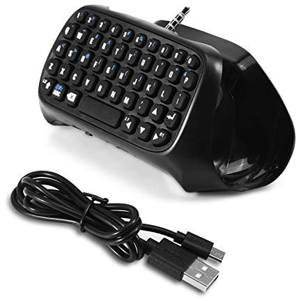 Restokki Tastiera wireless PS4 Mini tastiera da gioco wireless Bluetooth Chatpad per controller PS4