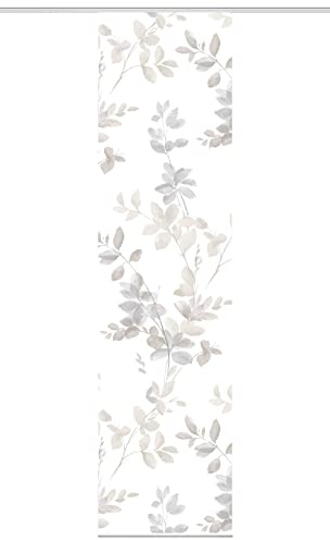 HOME WOHNIDEEN 084646 Schiebegardine ALYA, halbtransparent, Ranken-Motiv 245x60 cm, Farbe:Sand, Größe:245 x 60 cm, Anzahl:1x